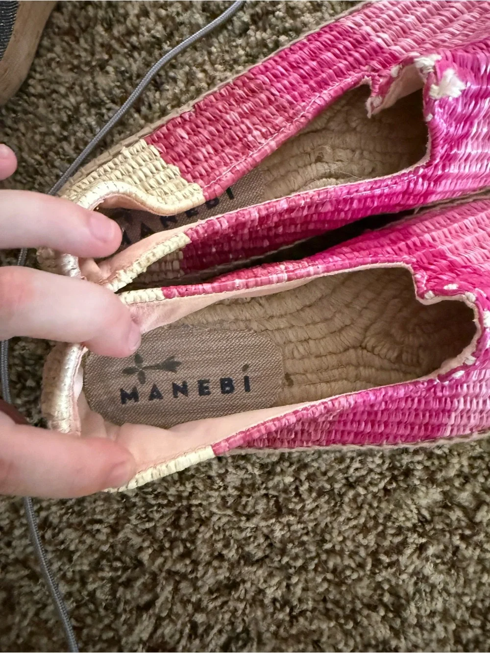 Manebi Pink Ombre Woven Slip-On Espadrilles